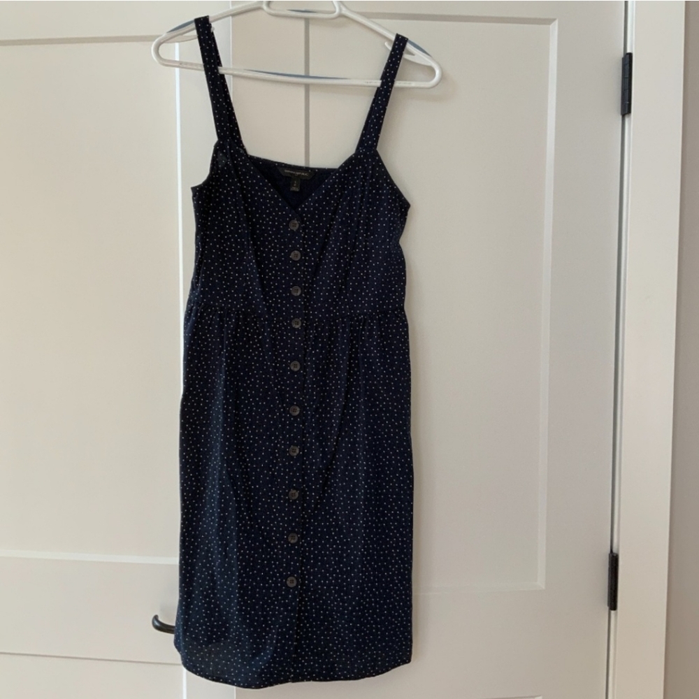 Banana Republic Navy Polka Dot Button-Down Sun Dress